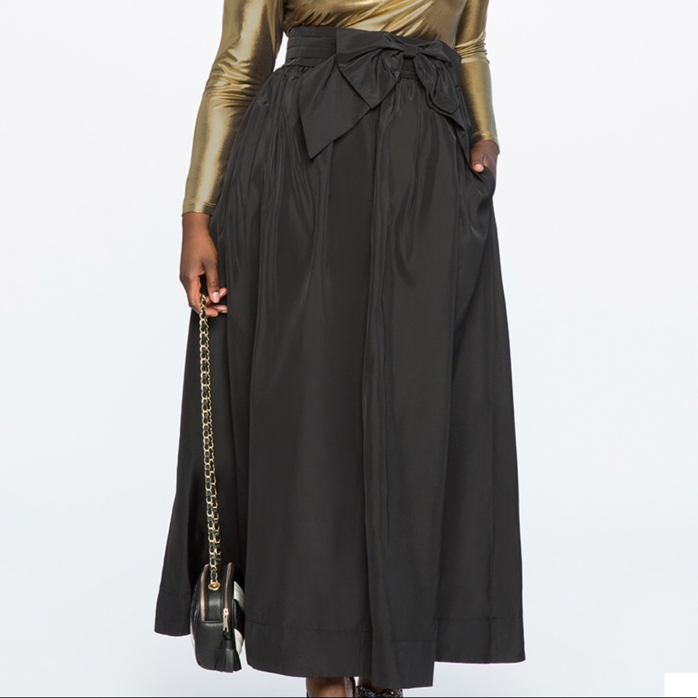 Black Taffeta Ball Gown Maxi Skirt 18W